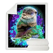 Animal Art Waterfall Otter Spirit Throw Blanket