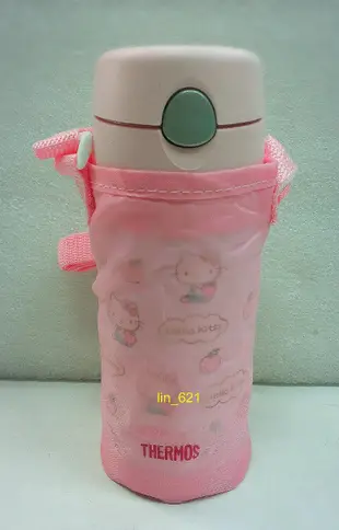 ◎叮咚生活館◎ THERMOS 膳魔師保冷瓶400cc F4004KT6   附吸管及背袋  kitty蘋果篇