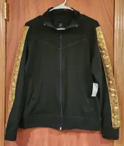 New York & Company Black & Gold Sequined Matching Jacket & Pant Set L