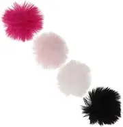 Parliky 4pcs Fluffy Mic Covers for Lapel Microphones Windproof Furry Covers Versatile Mic Accessories for Enhanced Sound
