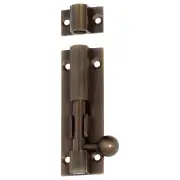 7.5cm Plain Barrel Bolt, Antique Brass