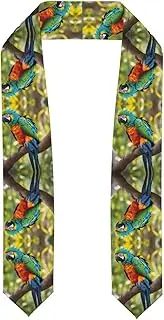 [SKKNT] Fantastic Parrot Feather Print Graduation Shawl Stole For Academic Commencements Honor Sash Congratulations Gift