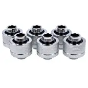 Alphacool G1/4" 13mm ID, 19mm OD Fitting, Chrome, 6pk