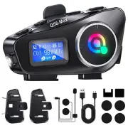 Motorcycle Intercom Helmet double back clip Bluetooth Headset LCD Waterproof
