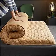 Floor Mattress, Japanese Floor Futon Mattress, Tatami Mat Sleeping Pad Foldable Roll Up Boys Girls Dormitory Mattress Kids Lounger Pillow Bed(Yellow,200x220cm)