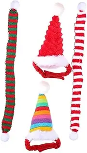 BESPORTBLE 4pcs Pet Hedgehog Scarfs Xmas Hamster Hats Christmas Pet Decor Accessories