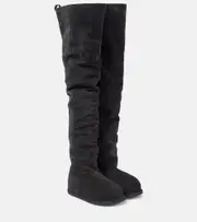 [Amina Muaddi] Amina Muaddi Heidi 15 leather over-the-knee-boots AU 9 black