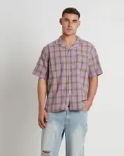 Dazed Check Short Sleeve Resort Shirt in Multi