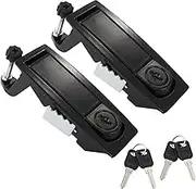 2 Pcs Compression Latch Lock, Zinc Alloy Trigger Latch Lock Adjustable Lever Hand Operated Compression Latch with Raised Trigger, with Keys(Black)