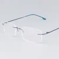 在飛比找蝦皮購物優惠-鈦合金眼鏡框男士可折疊無框眼鏡 763