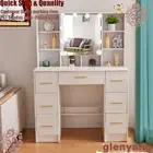 Vanity Set with Led Lights Hollywood Mirror and 7 Drawers Makeup Dressing Table