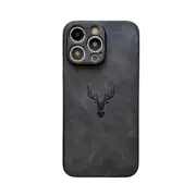 For iPhone 15 14 13 12 Pro Max 11 Leather Deer Soft Shockproof Phone Case Cover