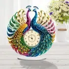 Peacock Special Shape Diamond Painting Clock Handicraft Living Room Decoration A