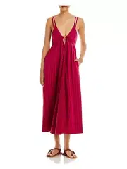 REBECCA TAYLOR Womens Pink Tie Open Back Unlined Tea-Length Fit + Flare Dress 12