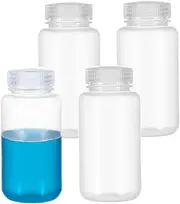 DINHEAROM 4pcs Reagent Bottle Clear Chemical Water Sample Bottles 3.4 Liquids Container Leakproof Clear Gel for Canning Leak Containers Transparent Labs Drink Refillable Transparent Plastic
