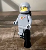 **NEW** 100% LEGO Classic Light Gray Space Man Decaled Minifigure Gray Hands