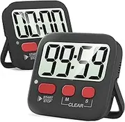 Antonki 2 Pack Digital Timer for Kids, Magnetic Countdown Kitchen Timers for Cooking, Egg, Classroom, Teacher, Exercise, Study, Oven - Battery Included