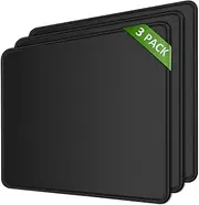 Mouse Pad, 3 Piece Stitched Edge Mouse Pad, Comfortable Mouse Pad with Non-Slip Rubber Base, Washable Mouse Pad, Computer Mouse Pad Laptop Mouse, 21 * 26cm, Black