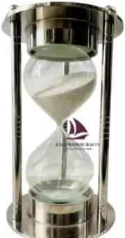 ZAIN Nautical 6 Hourglass Maritime Brass Table Wooden Timer Sand Gift