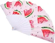 BESTOYARD Watermelon Folding Hand Fan Portable Oxford Cloth Design for Summer Weddings Parties Travel and Office Use Compact and Folding Hand Fan for Men Women