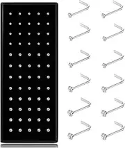 [Kakonia] 60-120pcs Stainless Steel Nose Studs Rings Piercing Pin Body Jewelry 20G-22G 1.5mm 2mm 2.5mm