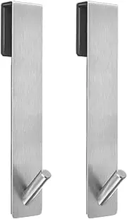 Kontoyo Shower Door Hooks(7.5 Inch),Extended Over Door Hooks for Bathroom Frameless Glass Shower Door,Stainless Steel Towel Hooks,Heavy Duty Rack Hooks for Robe,Towel-2 Pack-Silver