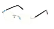 Tom Ford FT5934-B 016 Black-Shiny Palladium/Blue Block Lenses Men's Eyeglasses