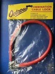 NEW OLD STOCK RETRO OCTOPUS CABLE LOCK,20",IN PACKAGING,RALEIGH CHOPPER,GRIFTER