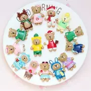 10pcs Assorted Flatback Resin Cute Dressed Bear Cabochons Flatback Charms