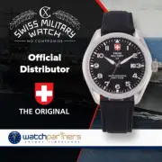 CX Swiss Military MIRAGE Pilot Watch Swiss Quartz Date 10ATM Black Dial 2856