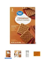 Great Value Cinnamon Graham Crackers, 14.4 oz, 3 Count