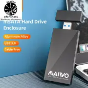 Portable Aluminum mSATA SSD Case USB 3.0 External Enclosure Fast Data Storage