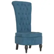 vidaXL High Back Chair Accent Sofa Chair Side Chair Blue Velvet Button Design