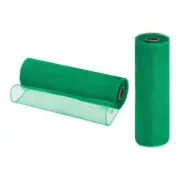 2 Pcs 10" x 30Feet PP Decorative Mesh Ribbon, Dark Green with Foil