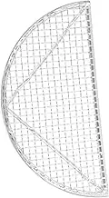 WOONEKY 2 Pcs Japanese Style Semicircle Net Stainless Steel Mesh Strainer Tempura Tool Heat Proof Non-Slip Edging for Safety