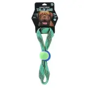 Paws & Claws Tug-Of-War 33cm Double Loop Rope Dog Toy w/ Tennis Ball & Squeaker