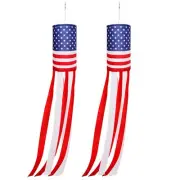 2Pcs 40 Inch American US Flag Windsock Stars and Stripes for Flag Day and 4th...