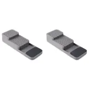2PK Joseph Joseph DrawerStore Compact 2 Tier Kitchen Knife Organiser StorageGrey