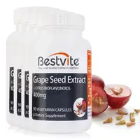 在飛比找PChome24h購物優惠-【美國BestVite】必賜力葡萄籽精華膠囊4瓶組 (90顆