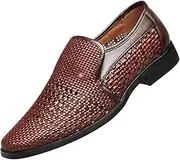 [QEEFXLQI] Leather Shoes for Men Summer Leather Shoes for Men Height-Enhancing Breathable Business Leather Shoes Slip-on Casual Shoes
