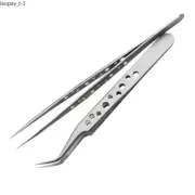 Electronics Industrial Tweezers Anti-static Curved Straight Tip Precision
