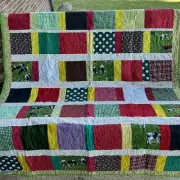 Quilt 48" x 62" FARM COWS patchwork scrappy quilt cotton fabric handmade