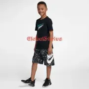 BOYS NIKE ALUMNI SSNL BLACK WHITE SPECKLED NOTEBOOK SHORTS MEDIUM ( 892480-010 )