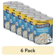 Progresso New England Clam Chowder Soup, Rich & Hearty Canned 18.5 oz (6 pack)