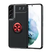 For Samsung Galaxy S22+ Plus 5G Case, Ring Holder Shielding Cover, Black+Red