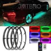 4PCS 15.5" RGB LED Wheel Ring Light Rim Lights Neon Bluetooth For Chevy Camaro