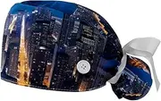 [YTYVAGT] 2-Pc,Gourd-Shaped Working Cap,Fisherman Hat with Buttons and Cotton Sweatband,View Architecture Tower Sky