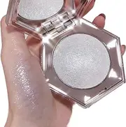 KARLOR Face Highlighter Palette, Shimmer Glitter Bronzer Makeup, Pealen White Face Body Cheek Highlighter Glitter Diamond Shimmer, High Pigment Shiny Powder, Durable Makeup Highlighter Powder