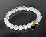 Himalayan Ice Crystal Quartz and Lava Beads Stretch Bracelet – Multi Tone