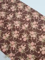 Fig Tree Fabric Moda Brown Peach Floral Cotton Sew Quilt FAT QUARTER
